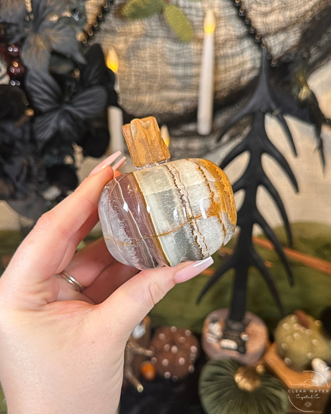 Rainbow Calcite Pumpkin Carving | Mexico