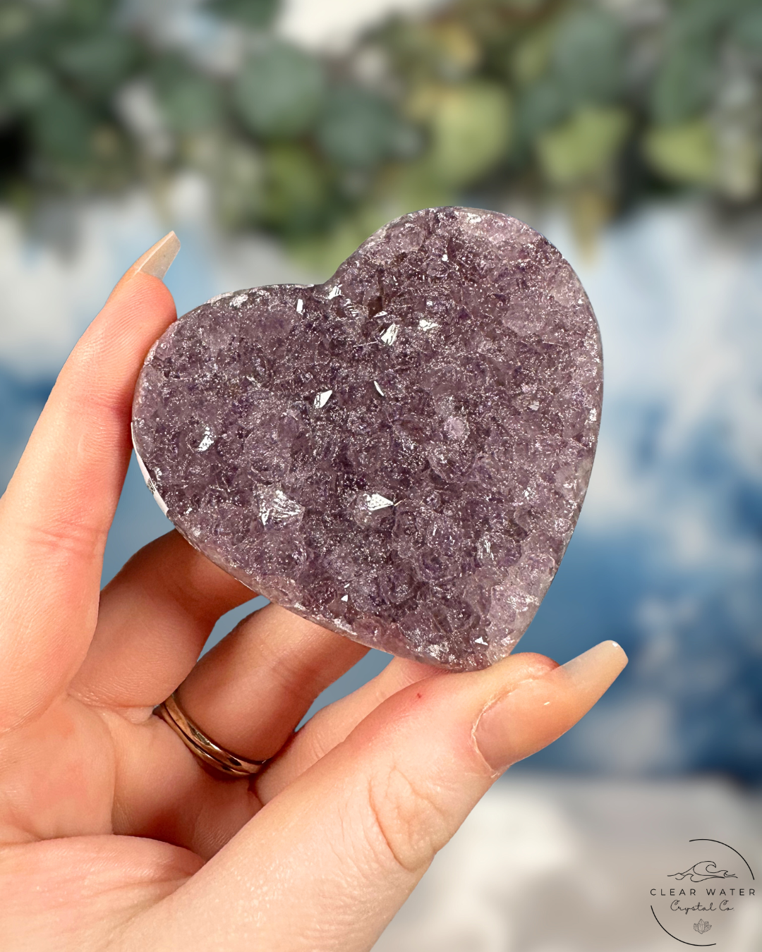 Uruguayan Amethyst Heart Carvings