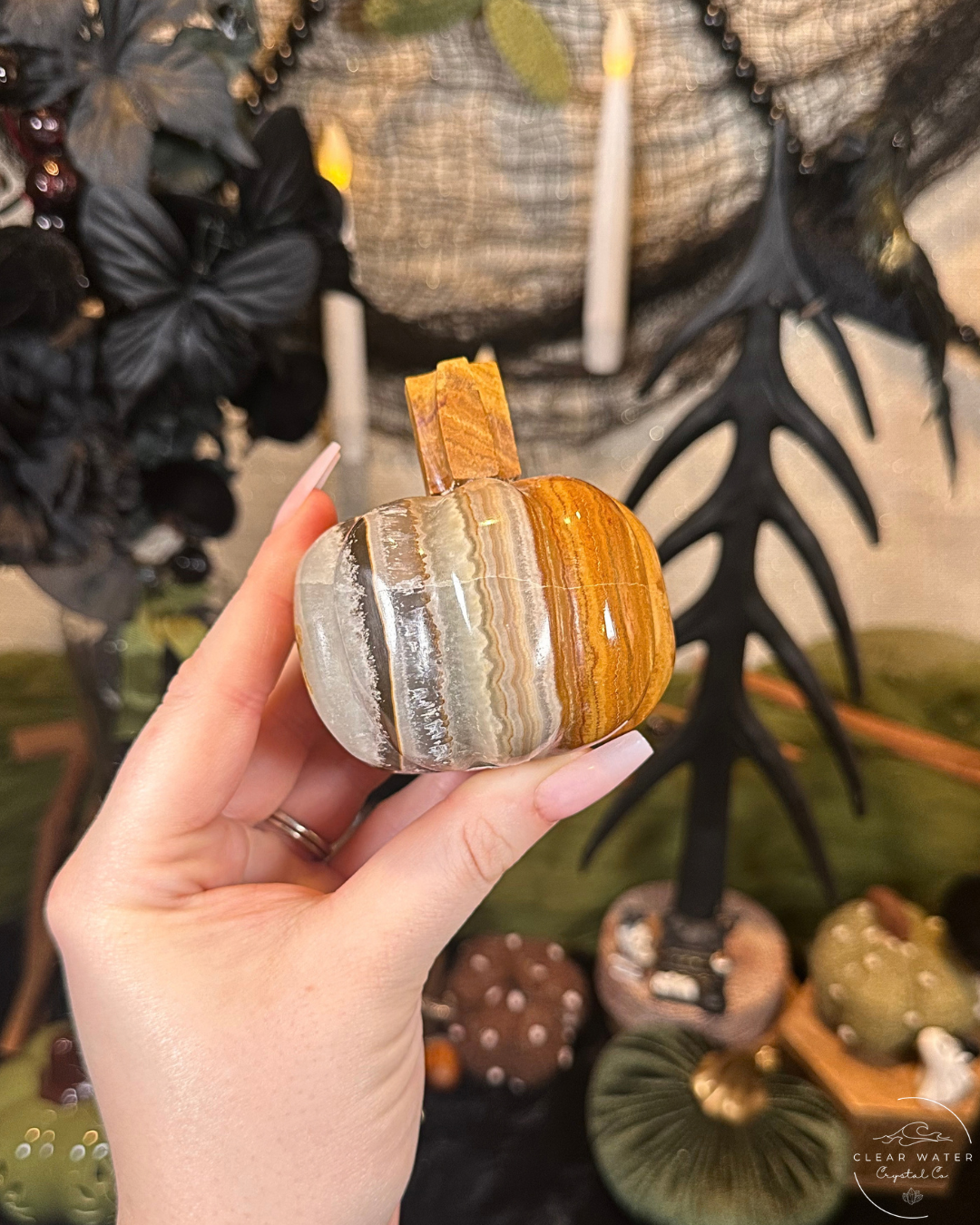 Rainbow Calcite Pumpkin Carving | Mexico