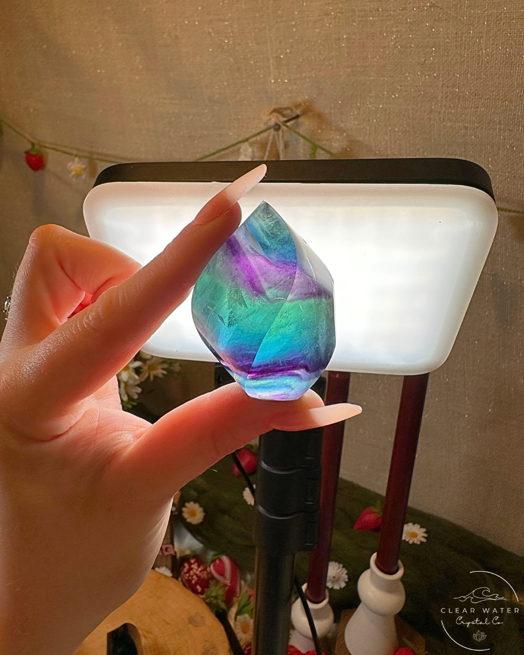 Blue Fluorite Flame Carvings
