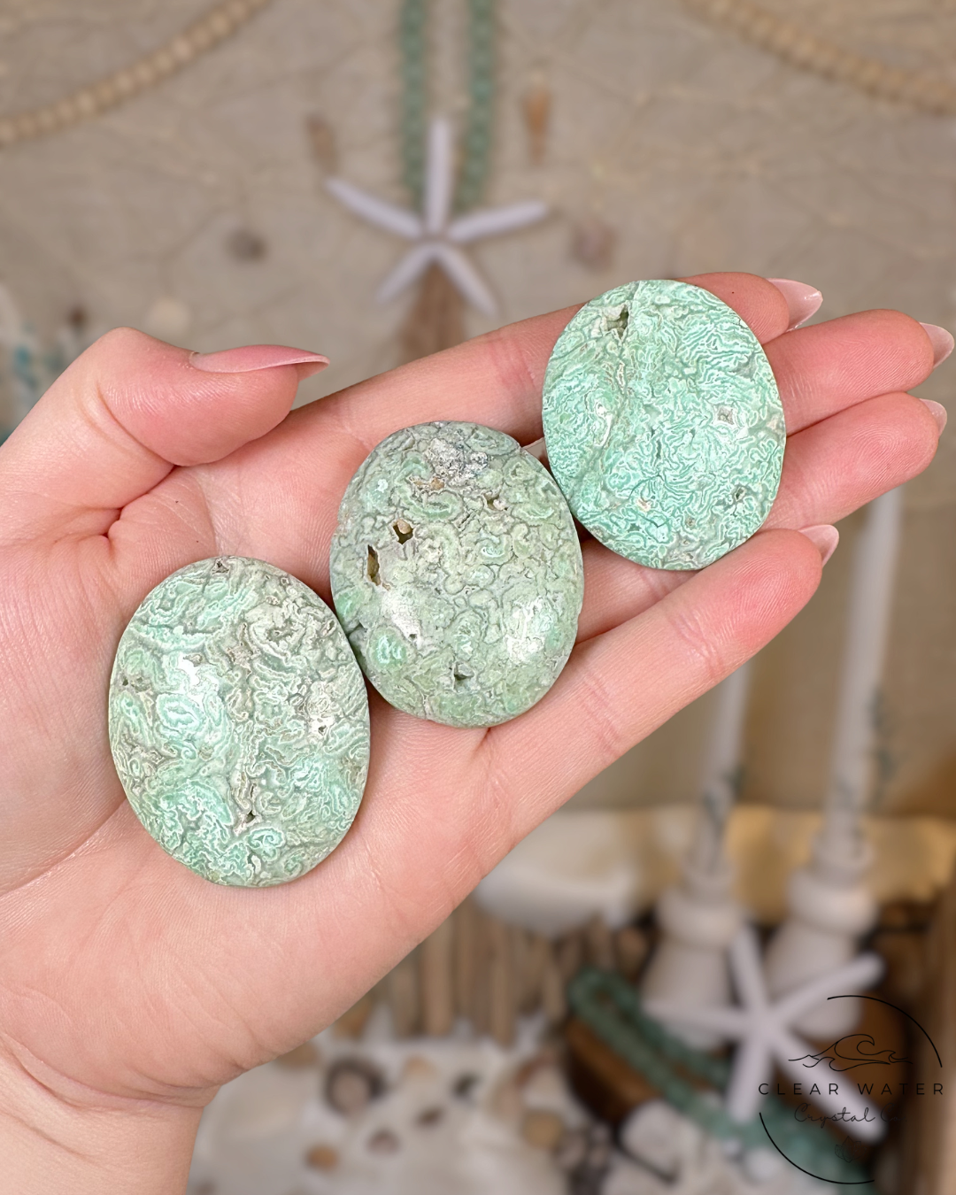 Brecciated Chrysoprase Palmstones