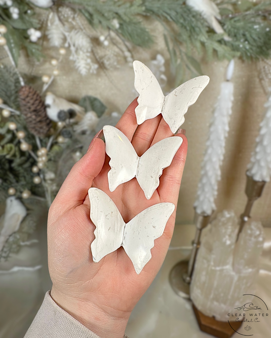 White Plume Agate Butterfly Carvings – Indonesia