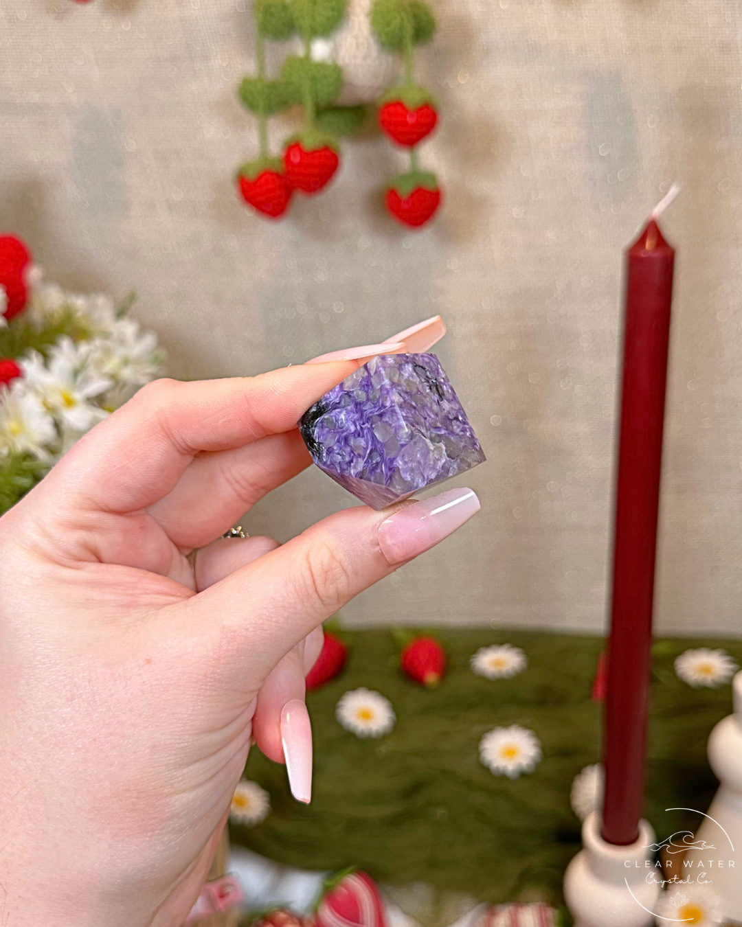 Russian Charoite Cube/Freeform Carvings