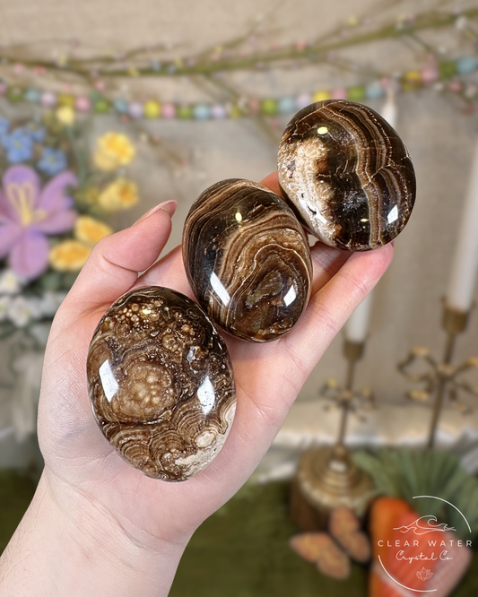 Chocolate Calcite Palmstones – Pakistan