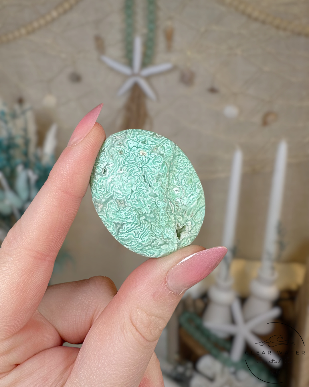 Brecciated Chrysoprase Palmstones