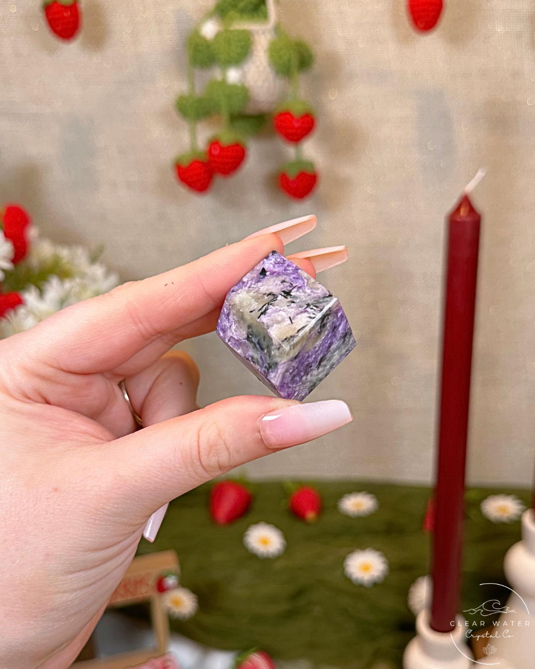 Russian Charoite Cube/Freeform Carvings