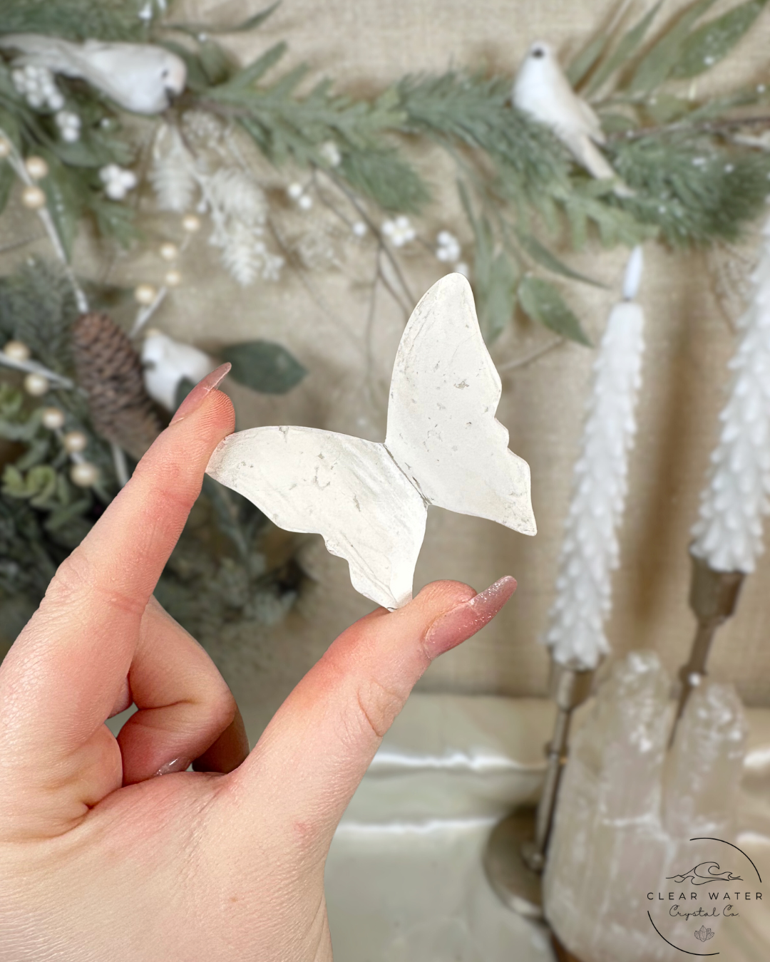 White Plume Agate Butterfly Carvings – Indonesia