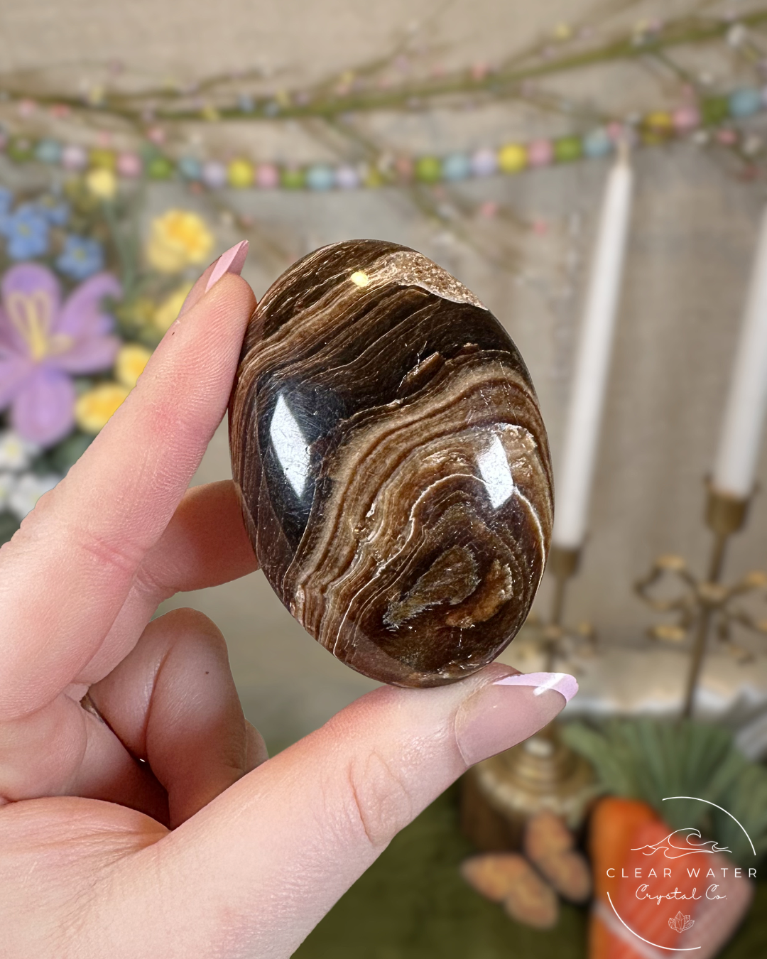 Chocolate Calcite Palmstones – Pakistan