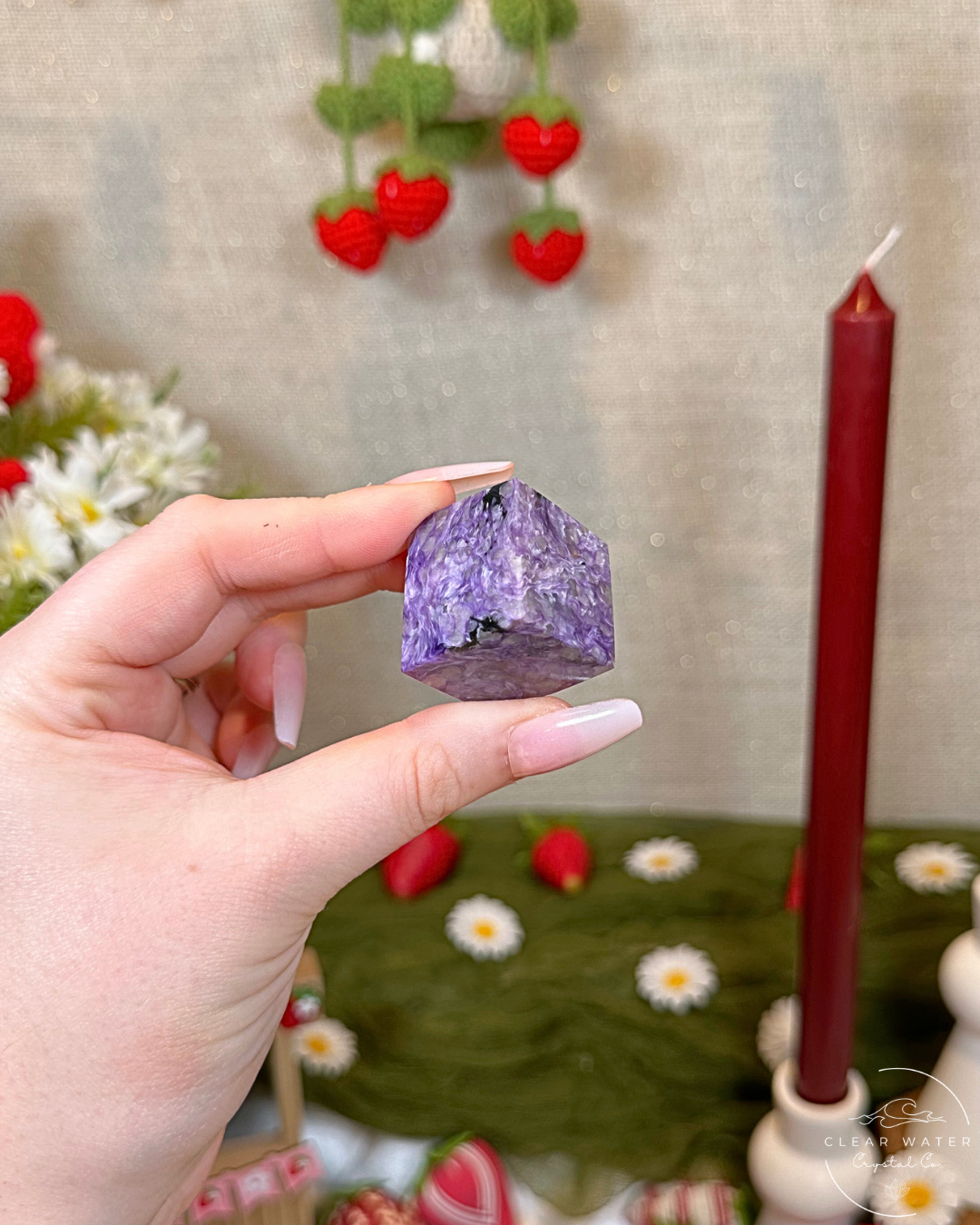 Russian Charoite Cube/Freeform Carvings