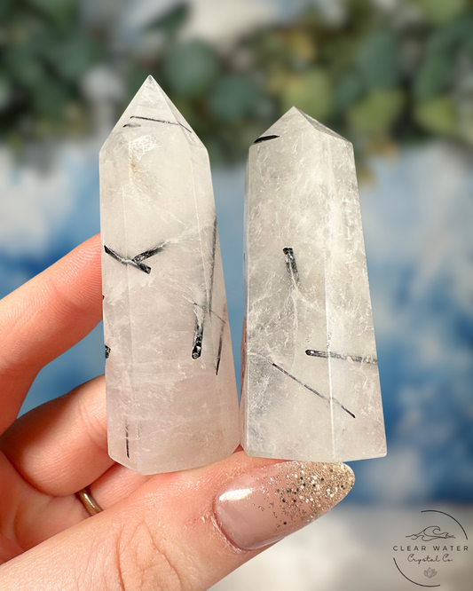 Black Tourmaline in Quartz Tower: Fortified Clarity