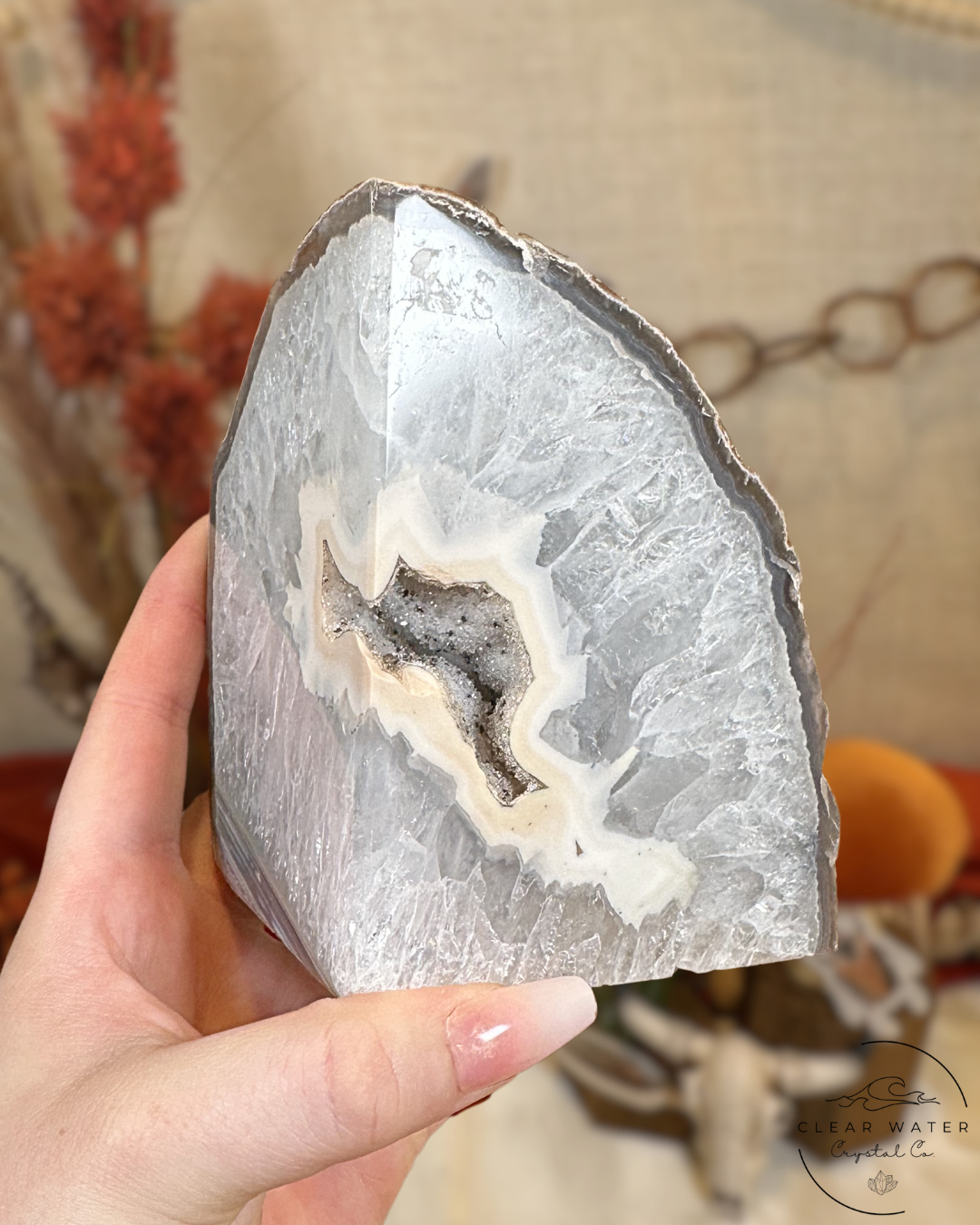Druzy Agate and Quartz Bookend- Brazil