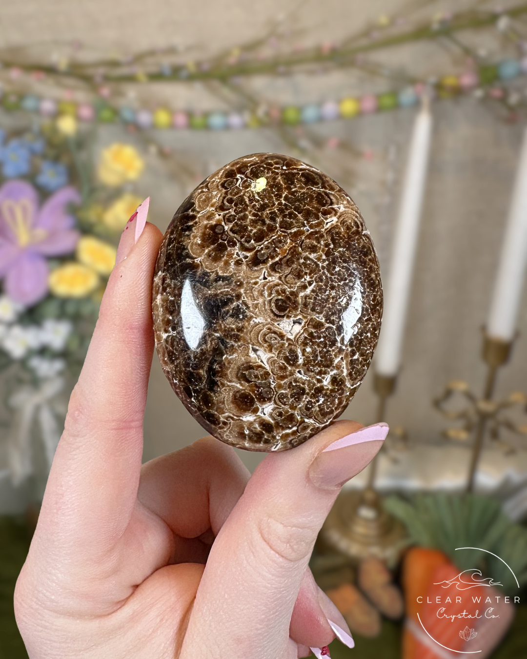 Chocolate Calcite Palmstones – Pakistan