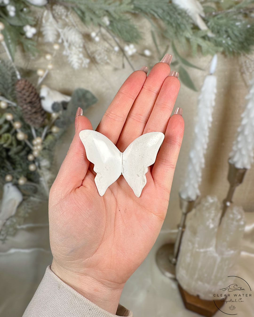 White Plume Agate Butterfly Carvings – Indonesia