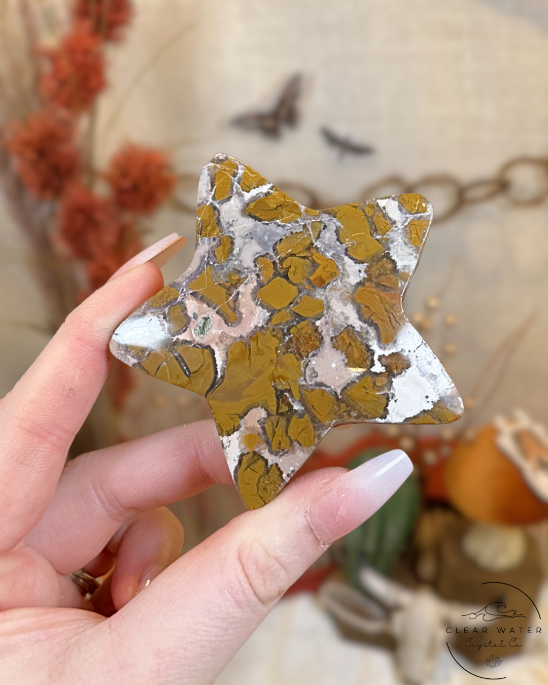 Brecciated Jasper Star Carving- Indoneisa