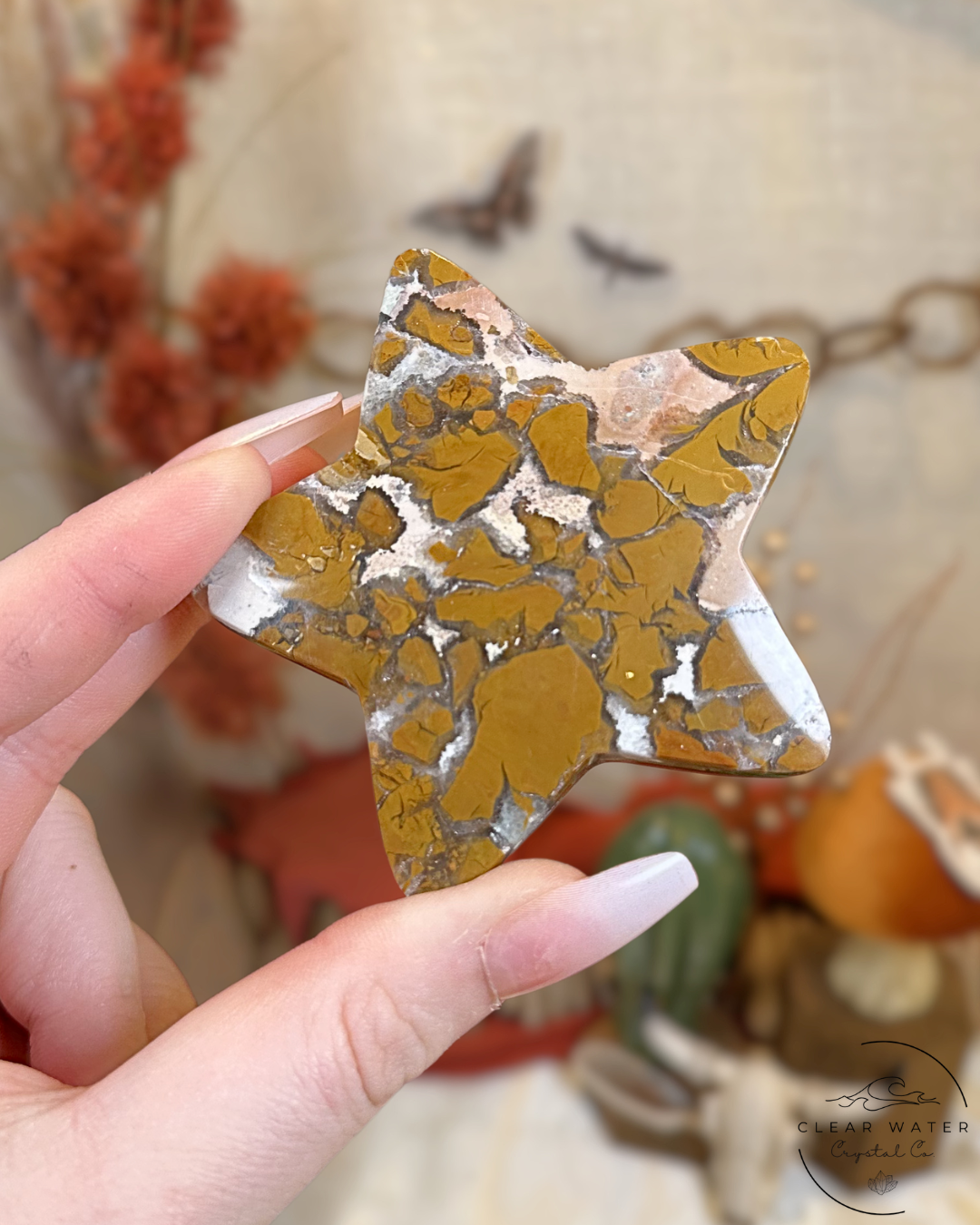 Brecciated Jasper Star Carving- Indoneisa