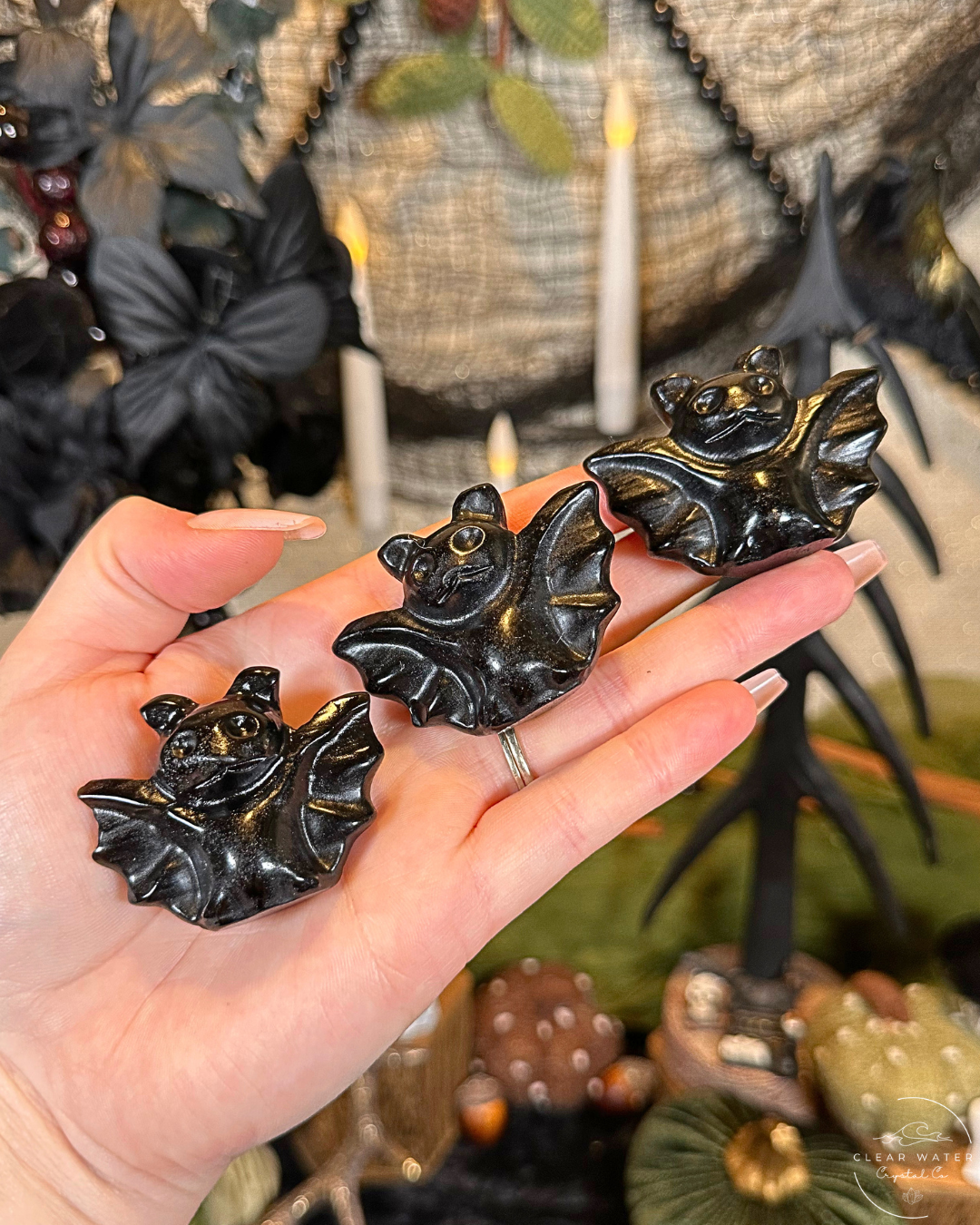 Obsidian Bat Carving