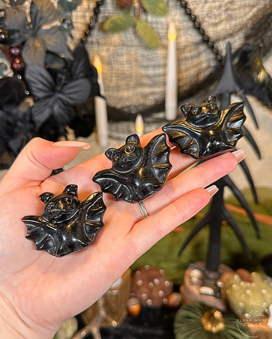 Obsidian Bat Carving