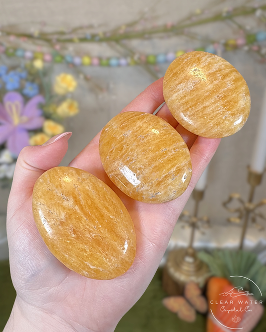 Orange Calcite Palmstones – Pakistan