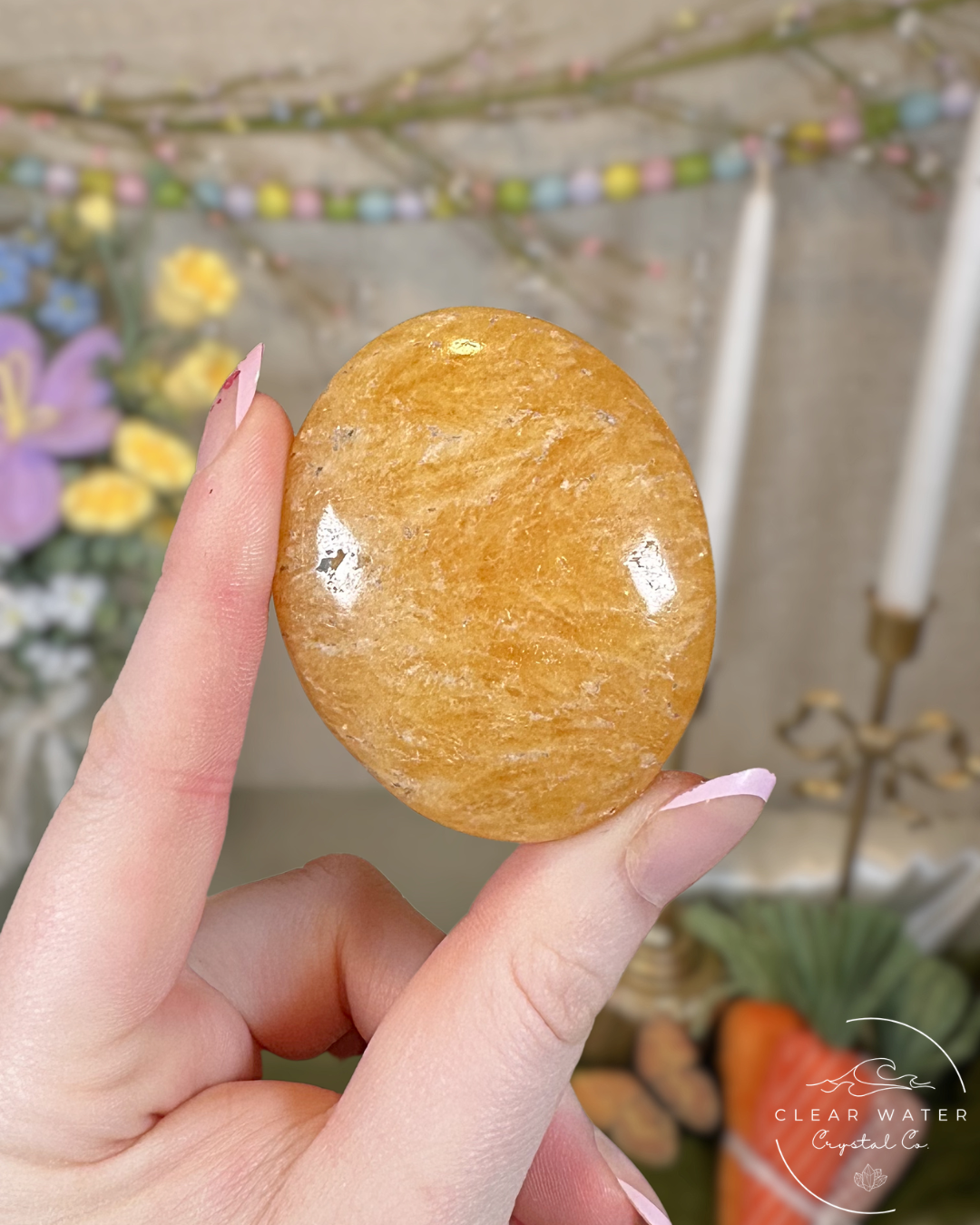 Orange Calcite Palmstones – Pakistan