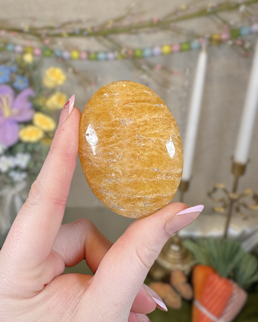 Orange Calcite Palmstones – Pakistan