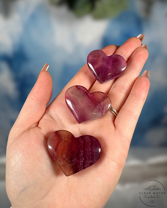 Rainbow Fluorite Hearts