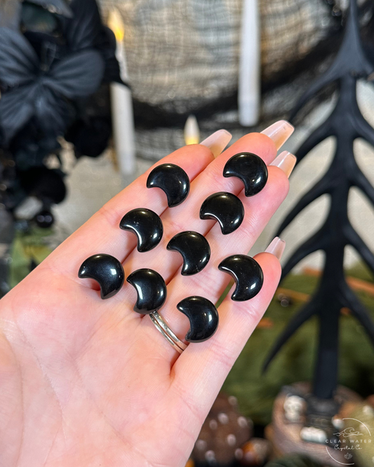 Mini Obsidian Moon Carving
