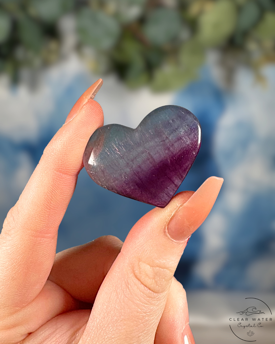 Rainbow Fluorite Heart