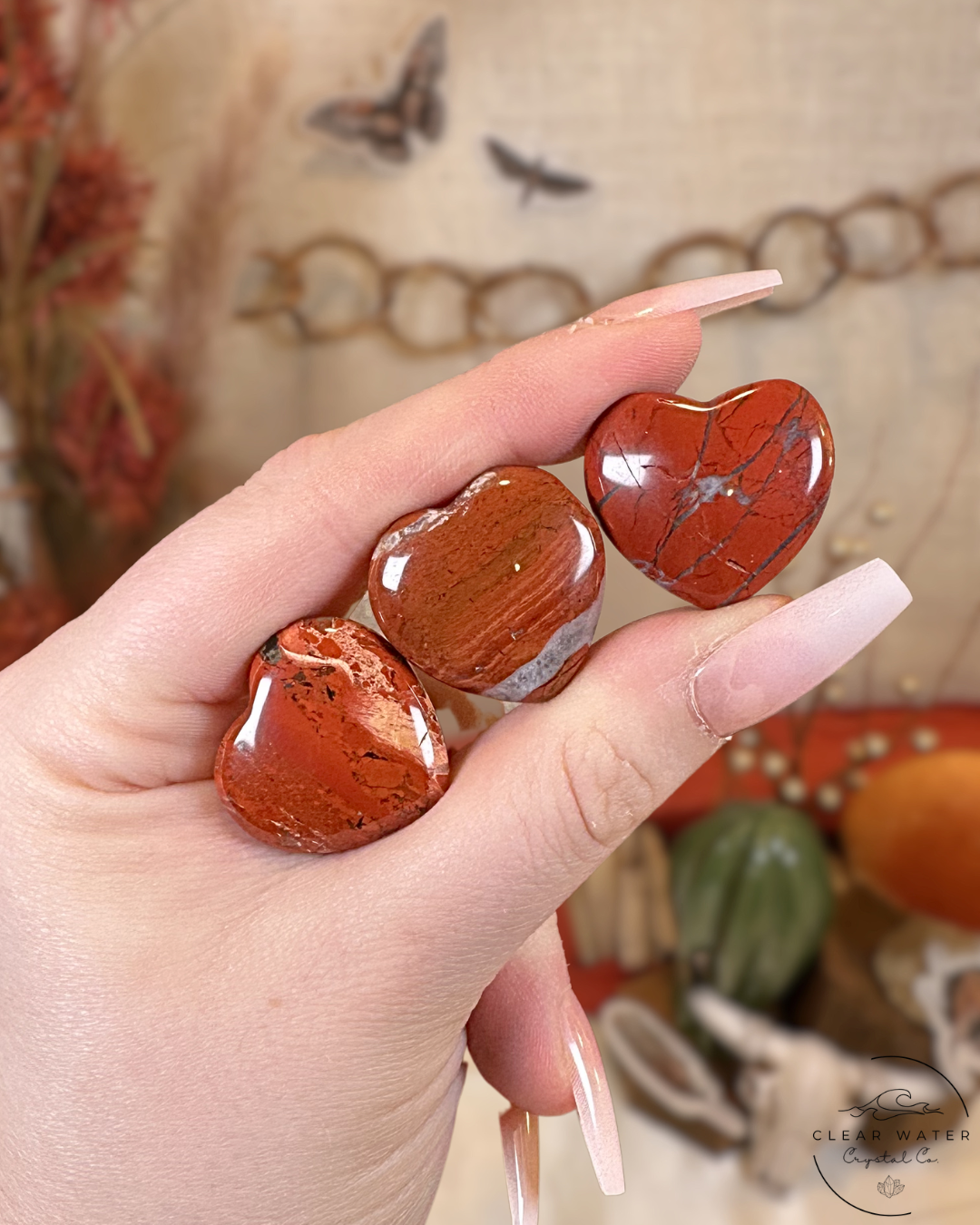 Red Jasper Mini Hearts