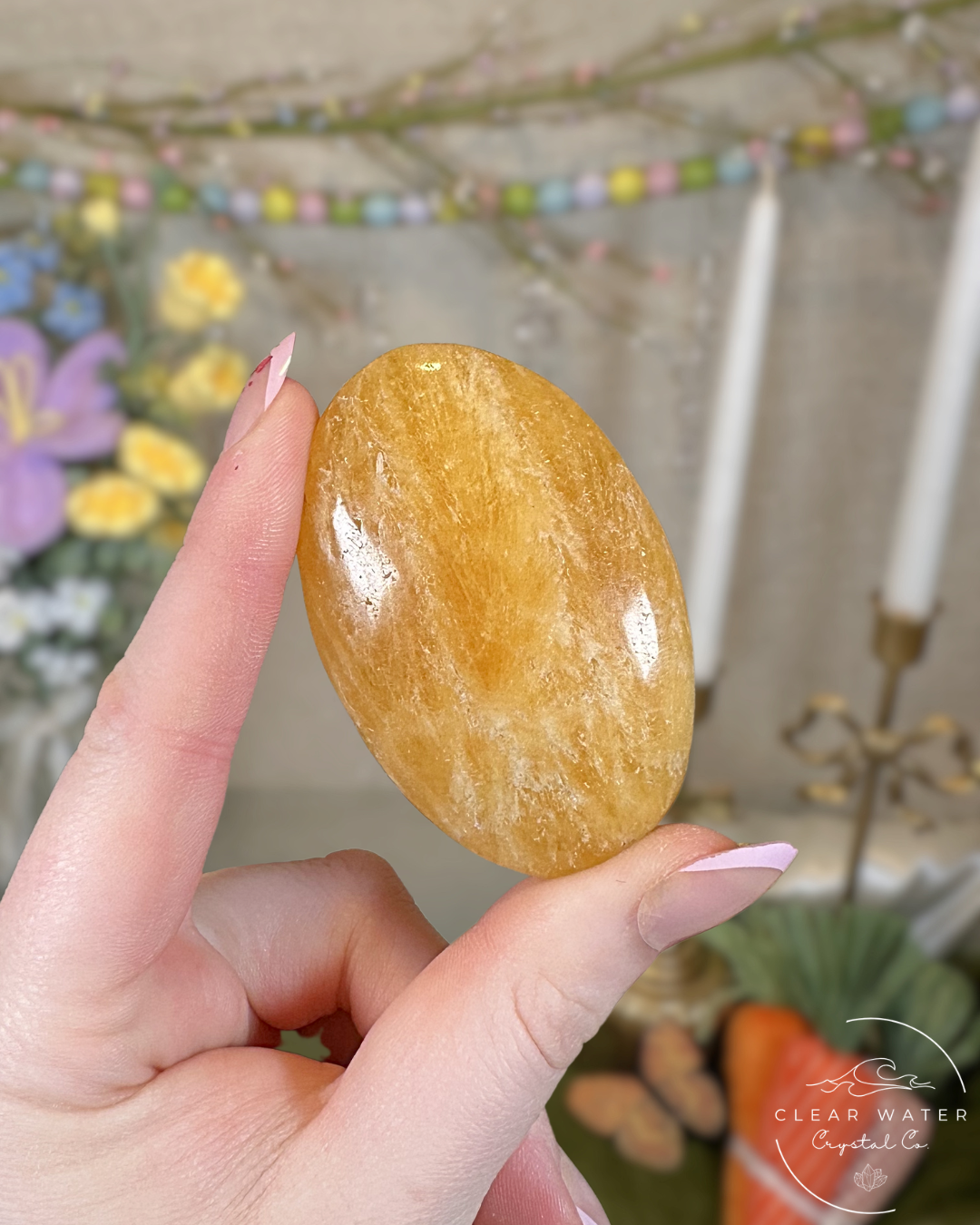 Orange Calcite Palmstones – Pakistan