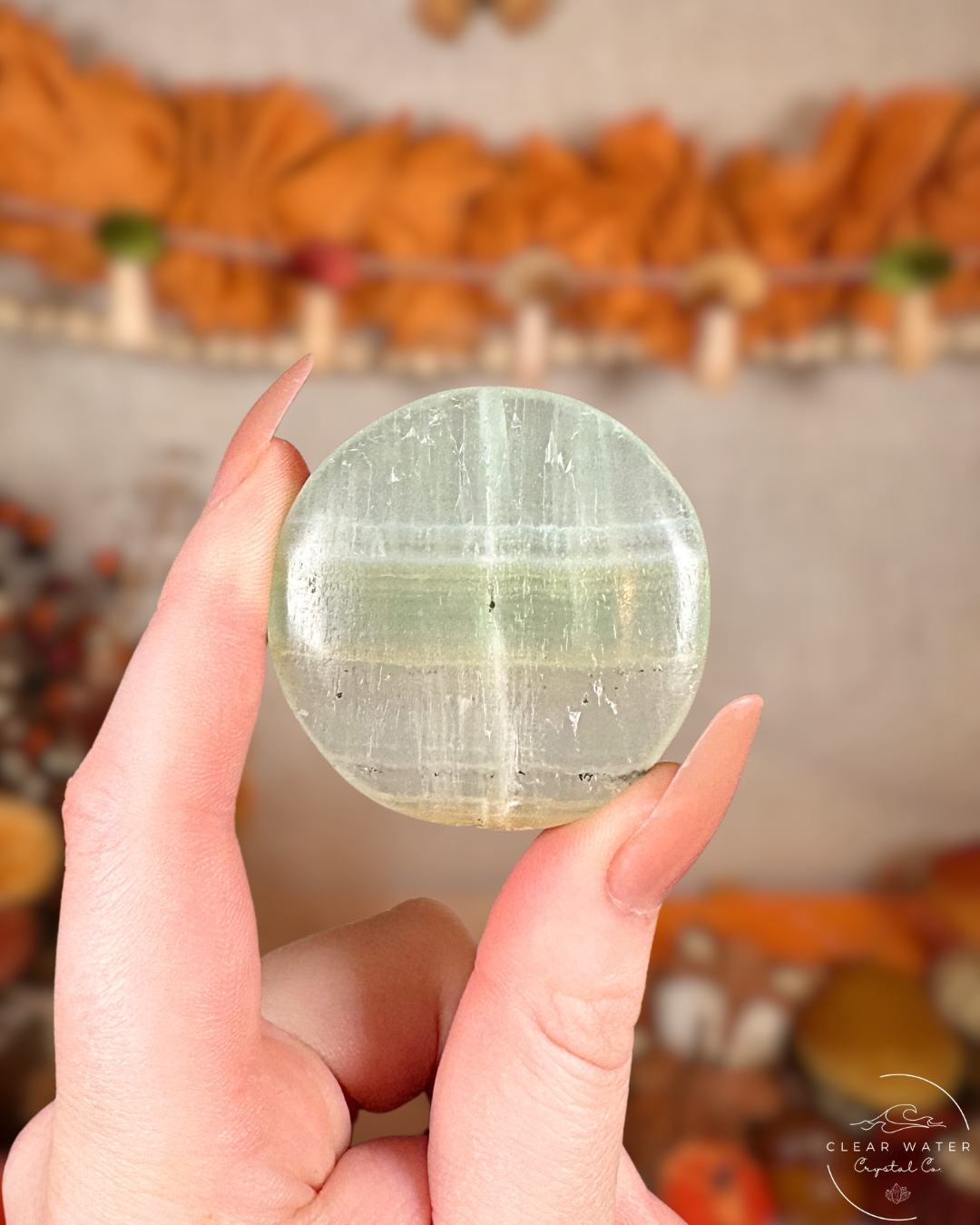 Meadow Mist: Pistachio Calcite Flatstone