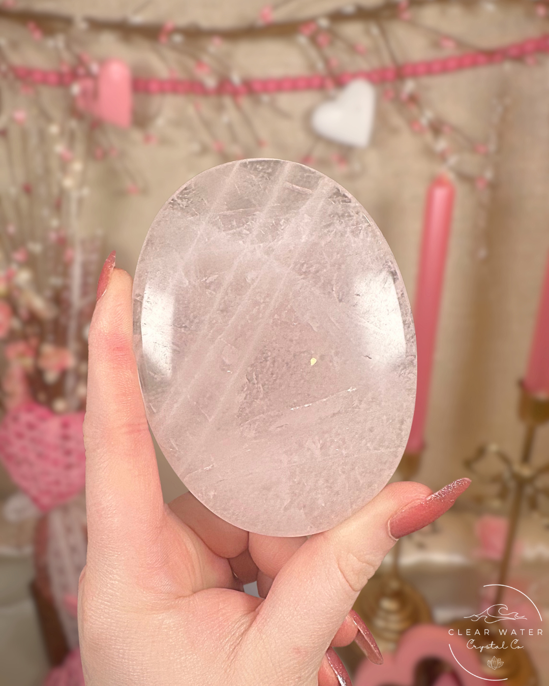 Large Rose Quartz Palmstones – Madagascar
