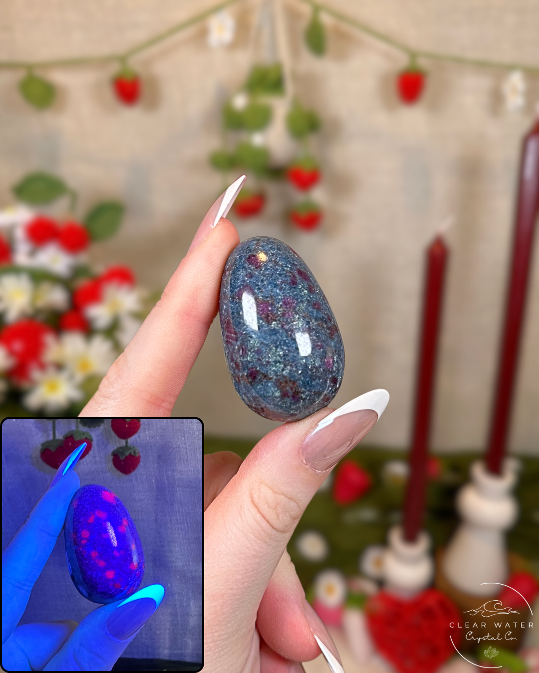 Ruby in Kyanite Egg Carvings