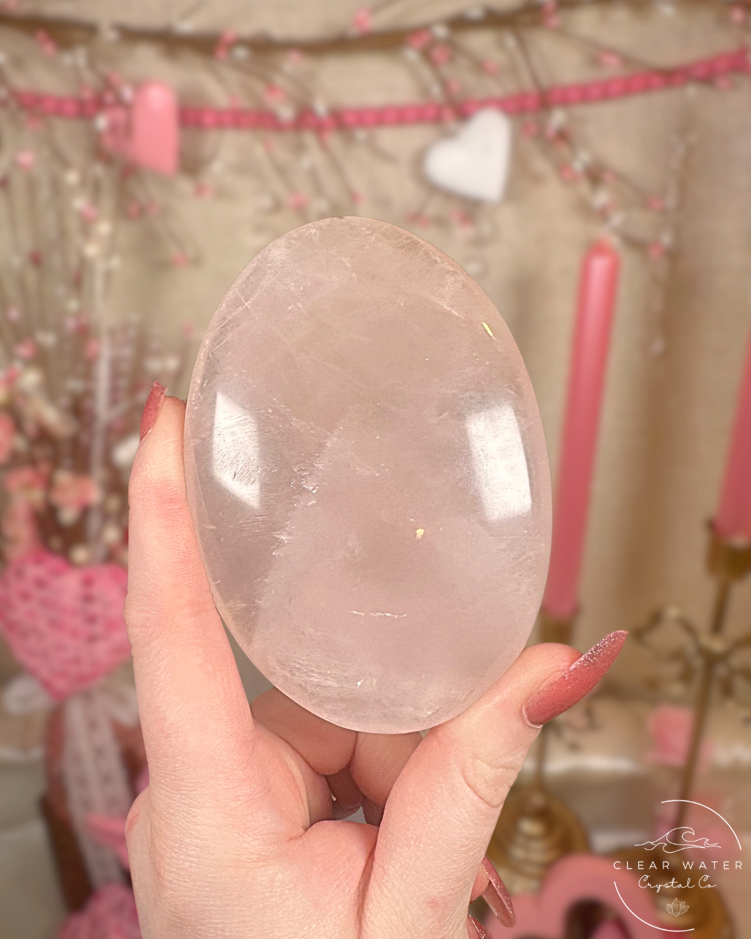 Large Rose Quartz Palmstones – Madagascar