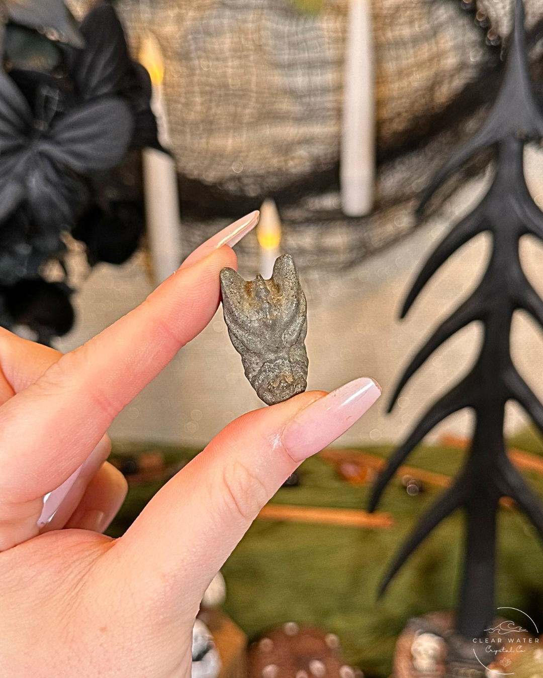 Mini Pyrite Dragon Head Carving