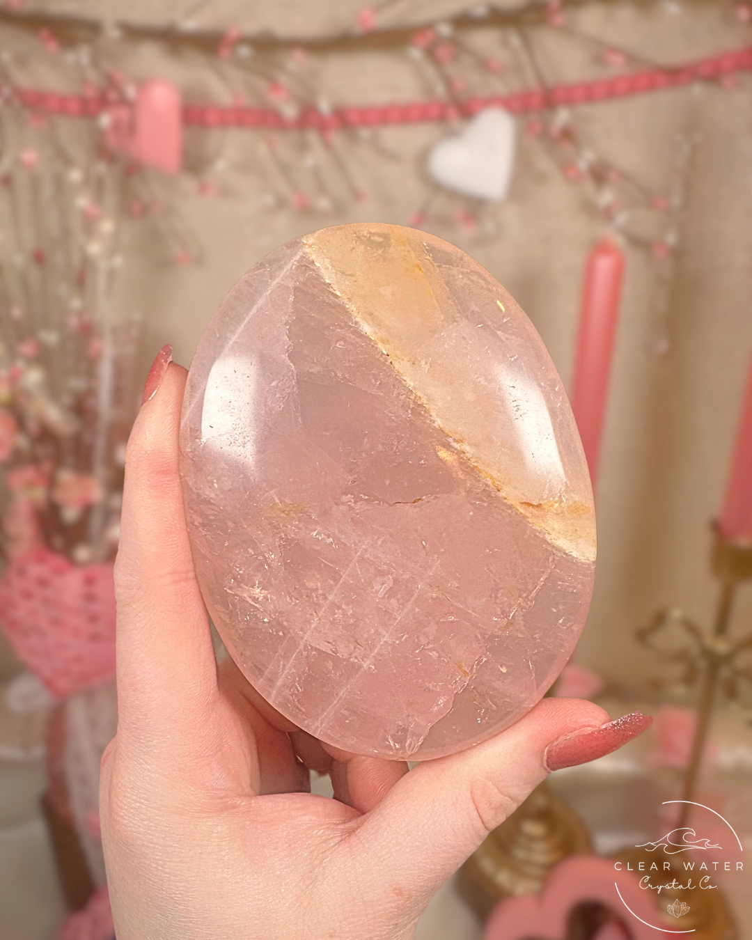 Large Rose Quartz Palmstones – Madagascar