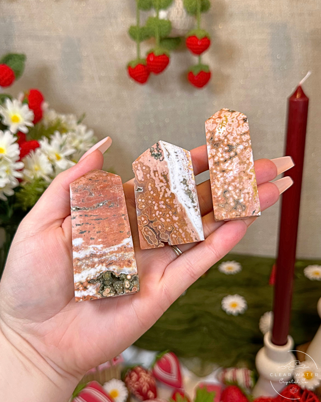 Pink Orbicular Sea Jasper Towers