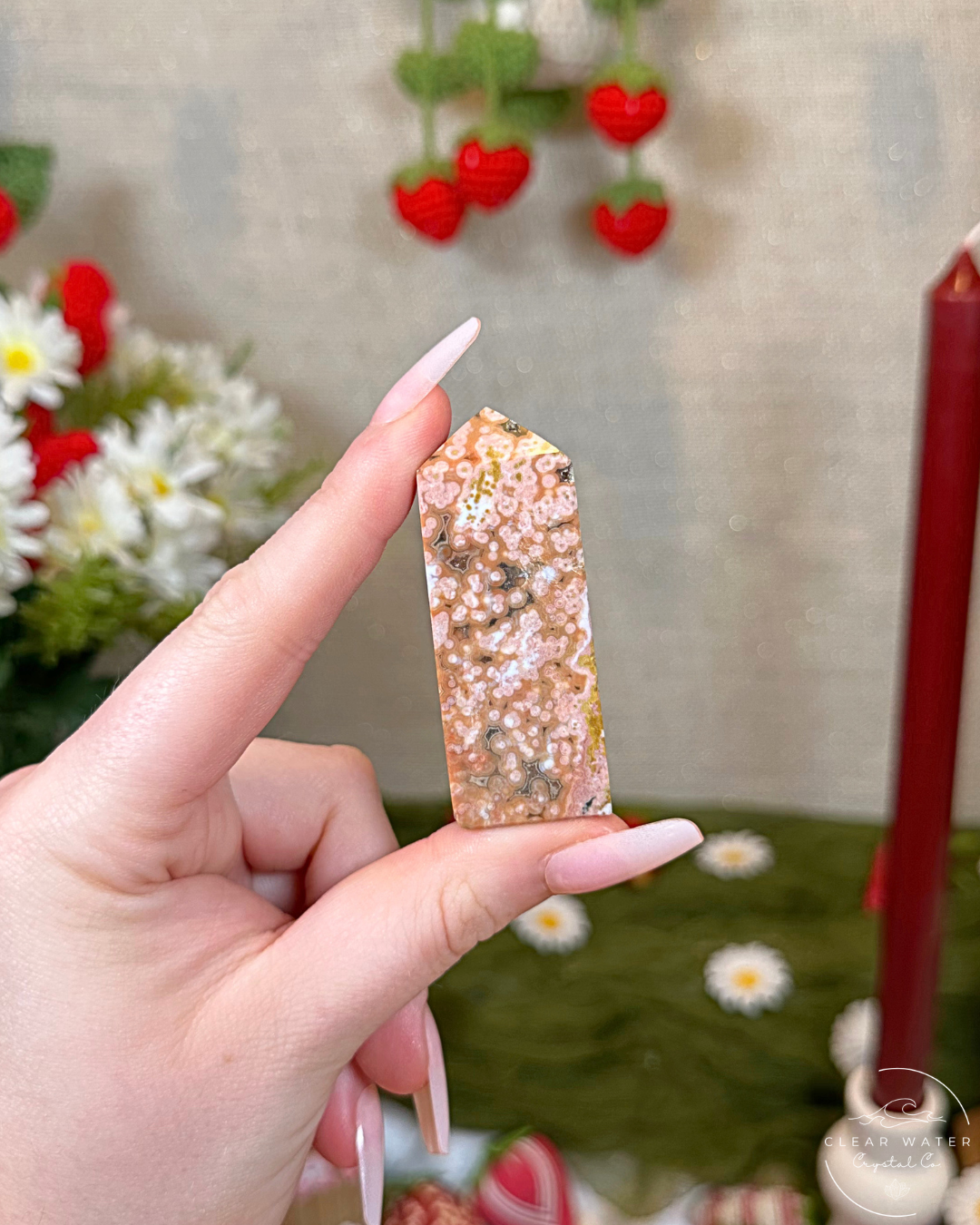 Pink Orbicular Sea Jasper Towers