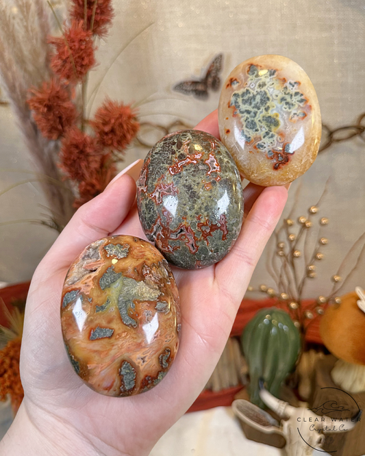 Red Marcasite and Pyrite Palmstone- Indonesia