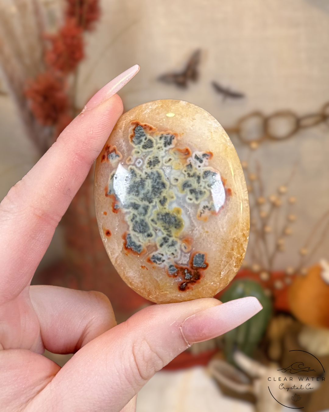 Red Marcasite and Pyrite Palmstone- Indonesia