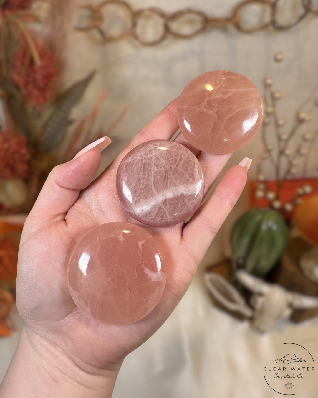 Peach Calcite Flatstones- Pakistan