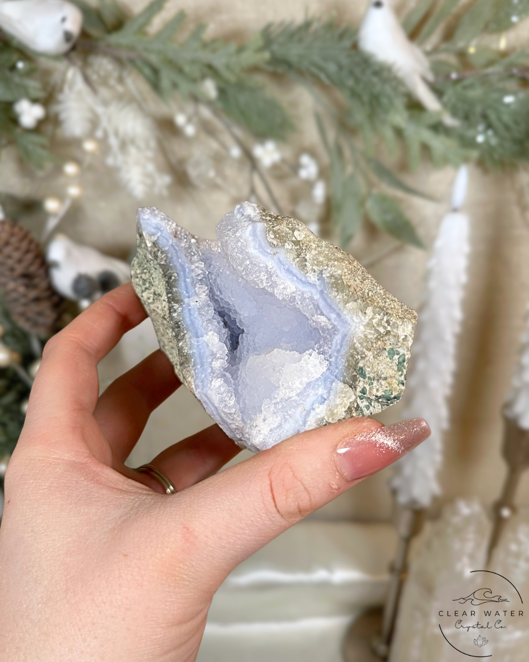 Large Raw Blue Lace Agate Specimen – Namibia (Periwinkle Snow)
