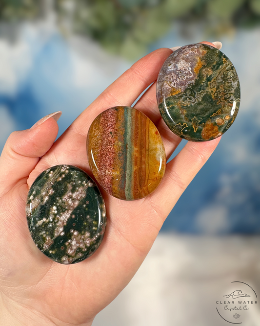 Sea Jasper Worry Stone:  Tranquil Flow & Gentle Nurturing