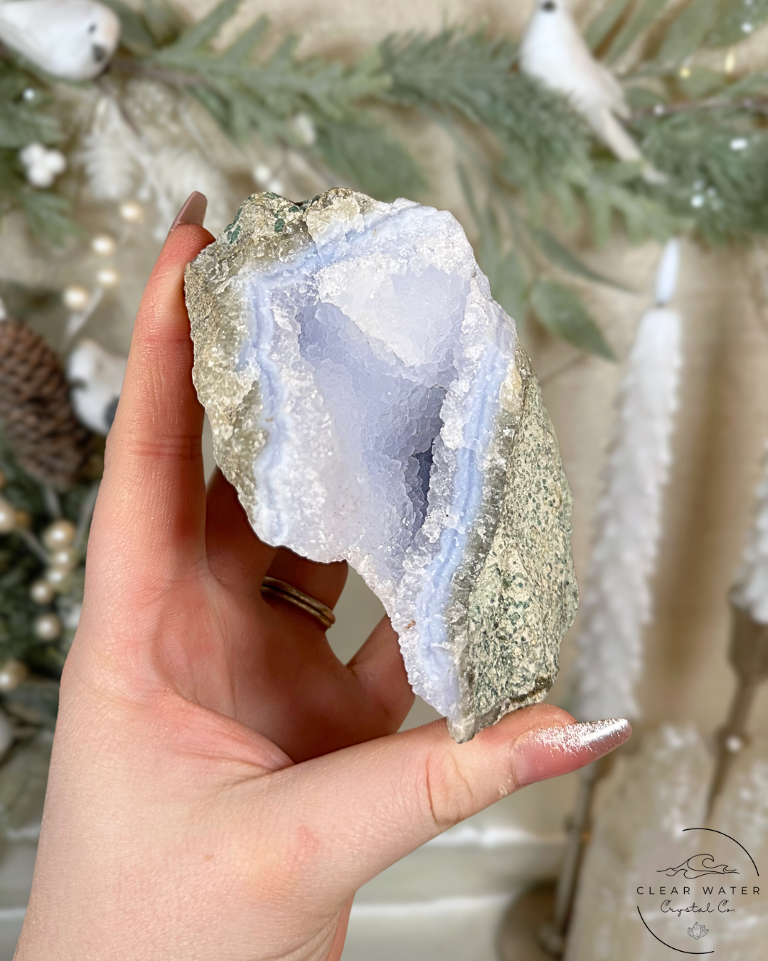 Large Raw Blue Lace Agate Specimen – Namibia (Periwinkle Snow)