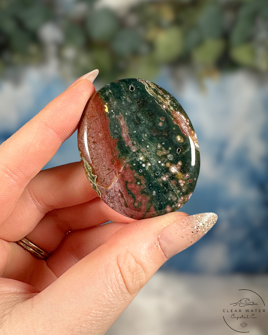 Sea Jasper Worry Stone:  Tranquil Flow & Gentle Nurturing