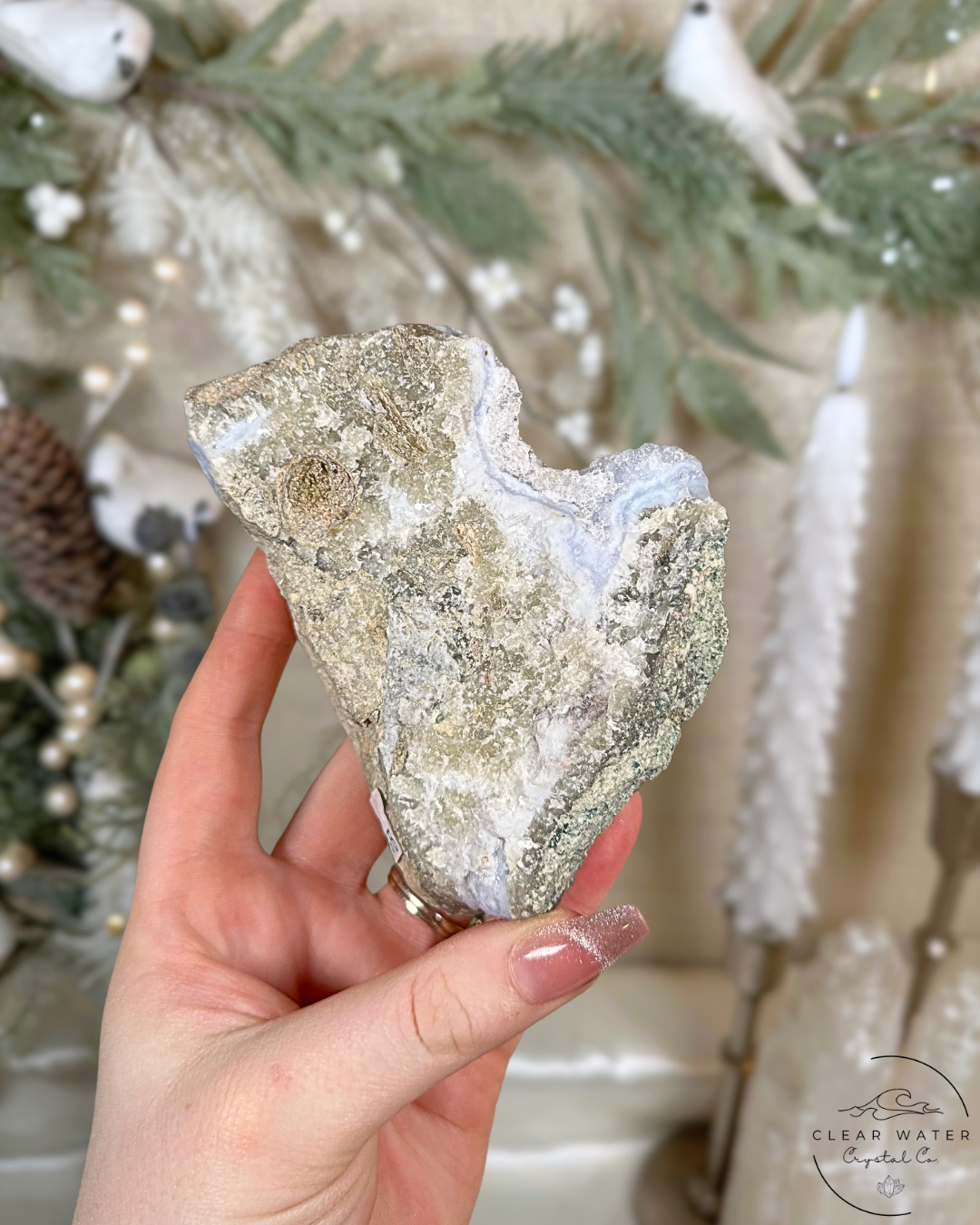 Large Raw Blue Lace Agate Specimen – Namibia (Periwinkle Snow)