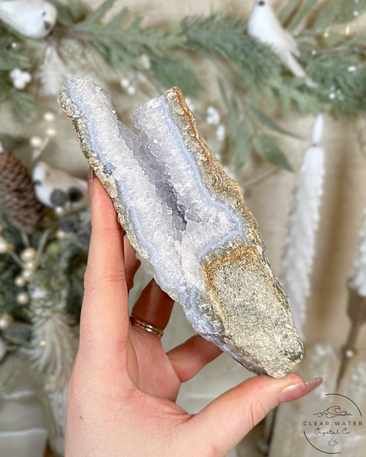 Large Raw Blue Lace Agate Specimen – Namibia (Icey Jaws)