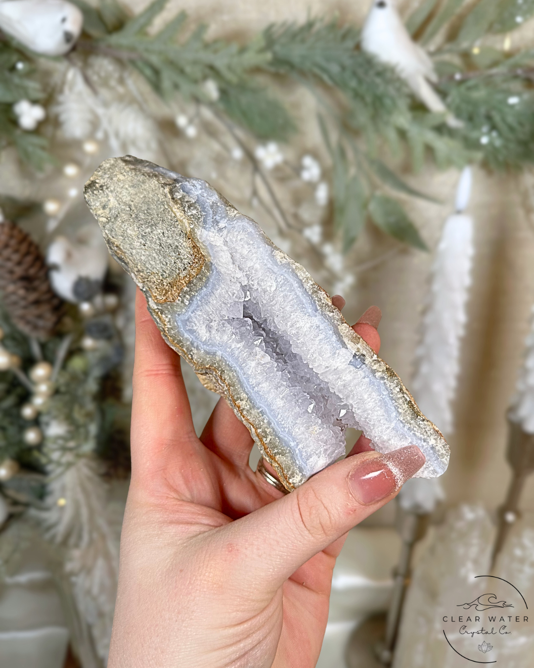 Large Raw Blue Lace Agate Specimen – Namibia (Icey Jaws)