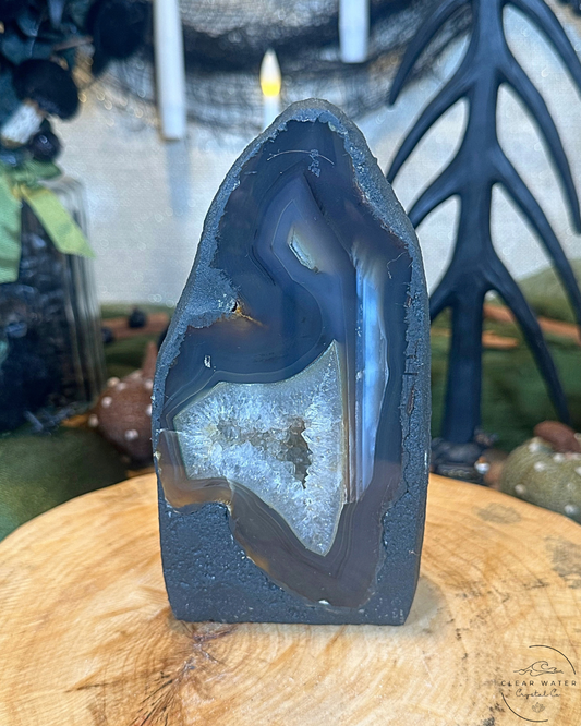 Agate & Quartz Cut Base | Brazil
