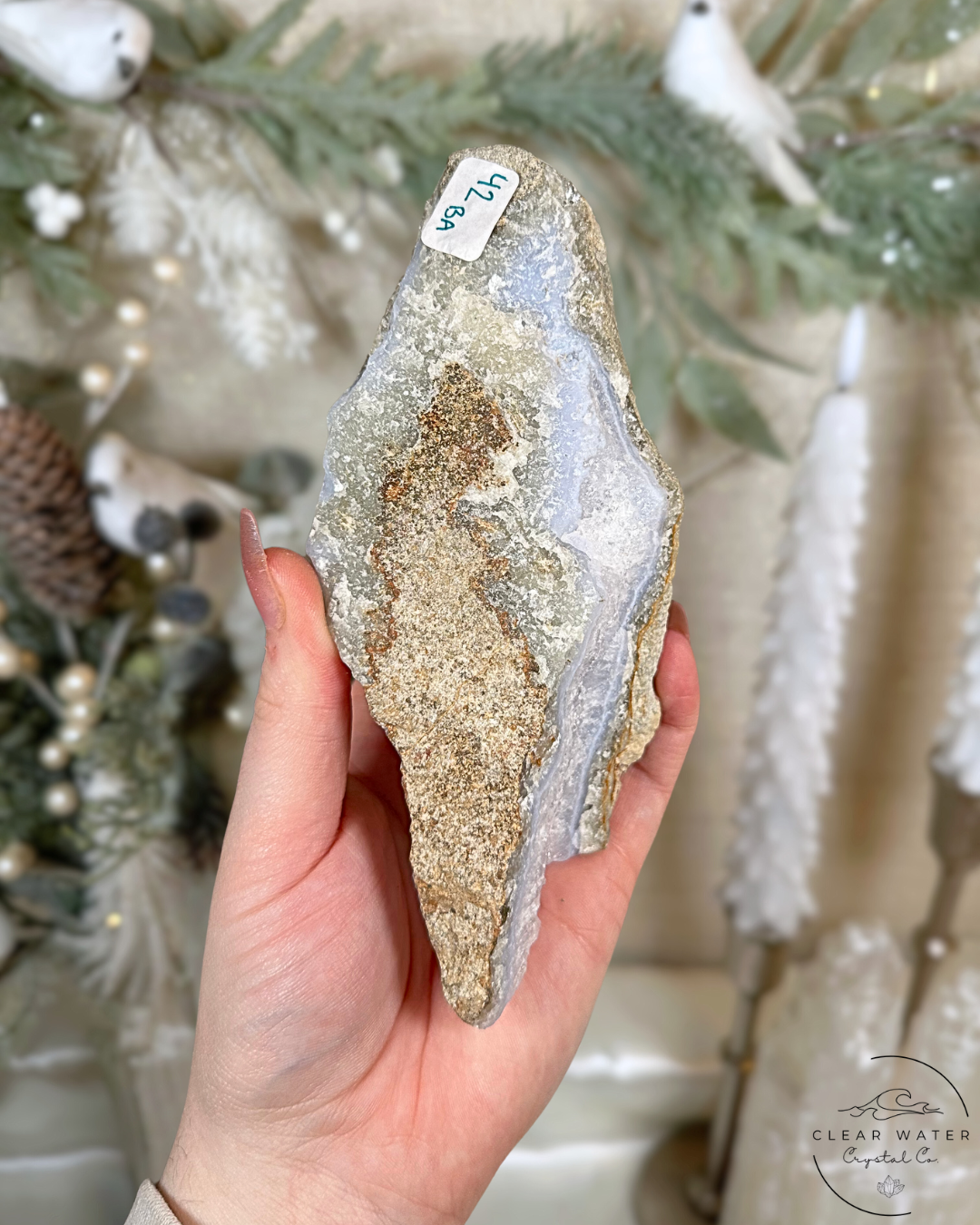 Large Raw Blue Lace Agate Specimen – Namibia (Icey Jaws)