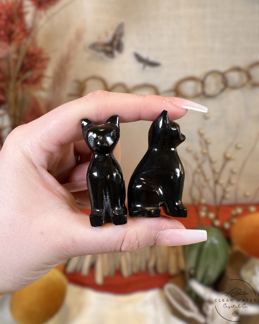 Black Onyx Cat Carving- Mexico